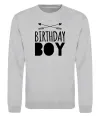 Свитшот Birthday boy boho Серый меланж фото