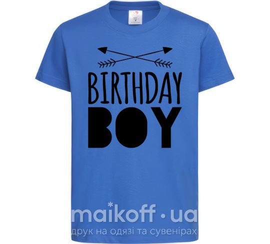 Детская футболка Birthday boy boho Ярко-синий фото