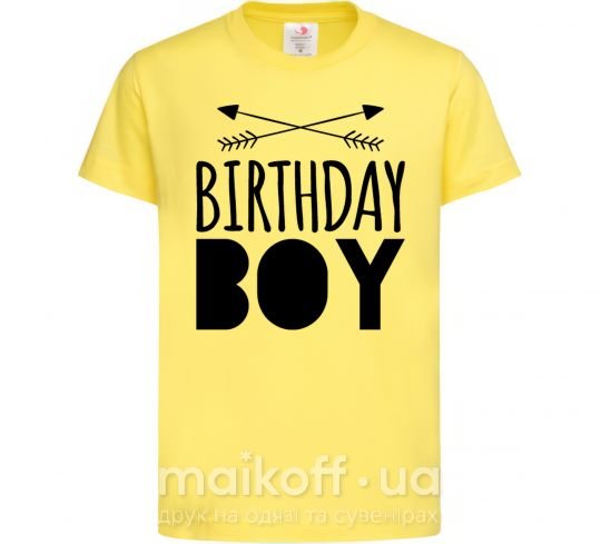 Детская футболка Birthday boy boho Лимонный фото