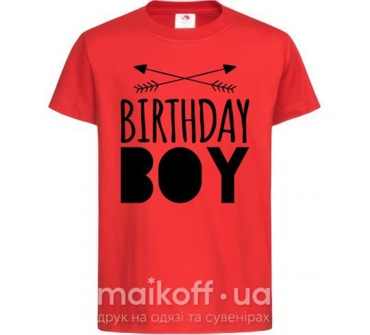Детская футболка Birthday boy boho Красный фото