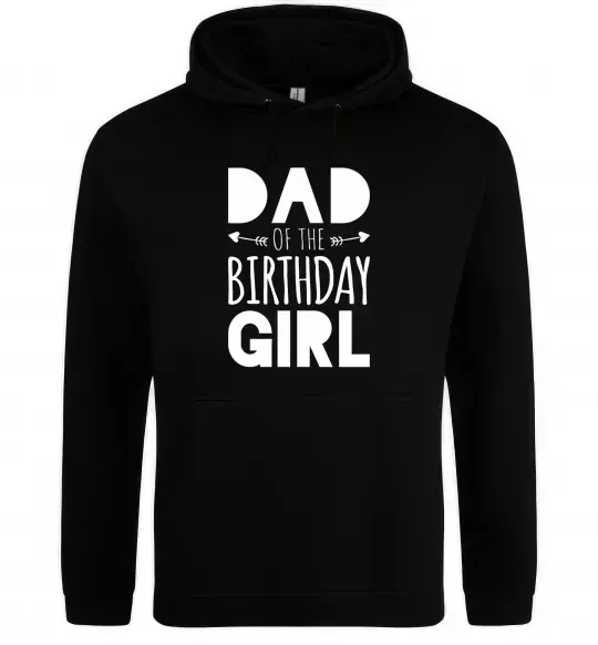 Мужская толстовка (худи) Dad of the birthday girl Черный фото