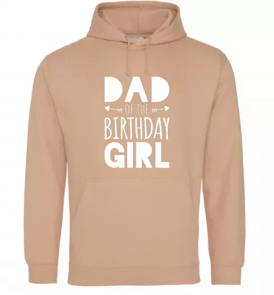 Мужская толстовка (худи) Dad of the birthday girl Песочный фото