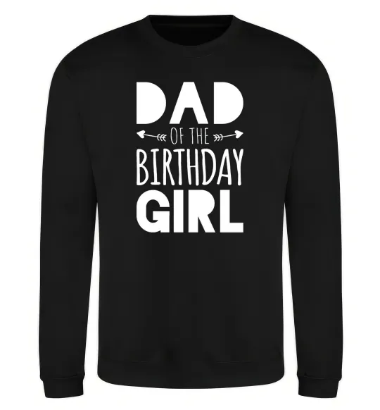 Світшот Dad of the birthday girl Чорний фото