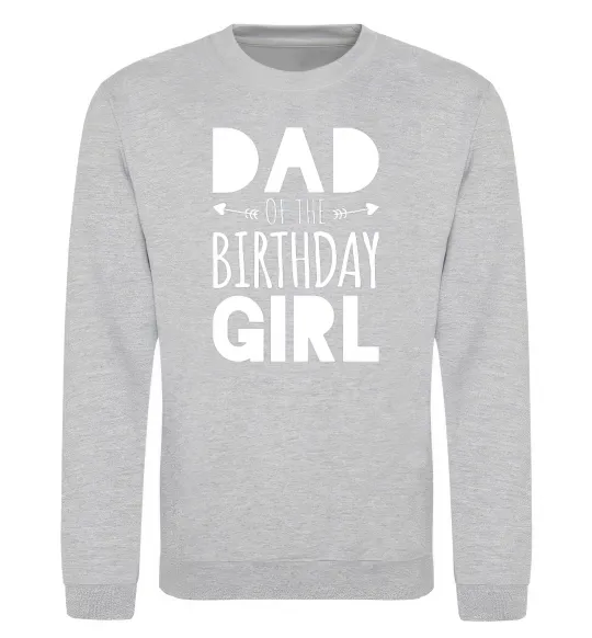Світшот Dad of the birthday girl Сірий меланж фото
