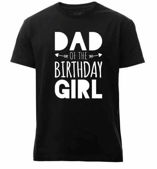 Чоловіча преміум футболка Dad of the birthday girl Чорний фото
