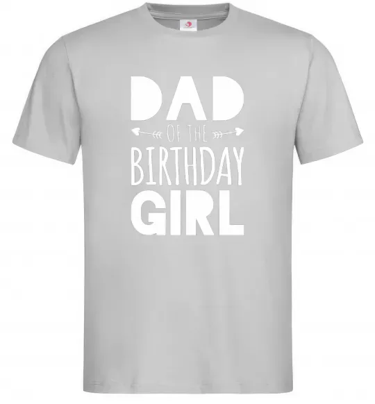 Мужская футболка Dad of the birthday girl Серый фото