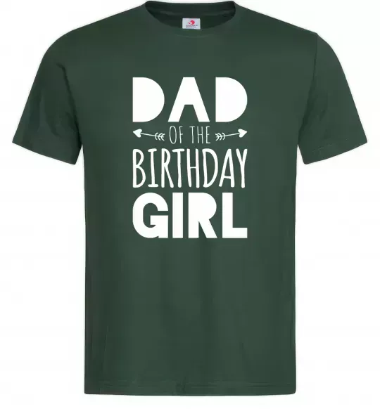 Мужская футболка Dad of the birthday girl Темно-зеленый фото