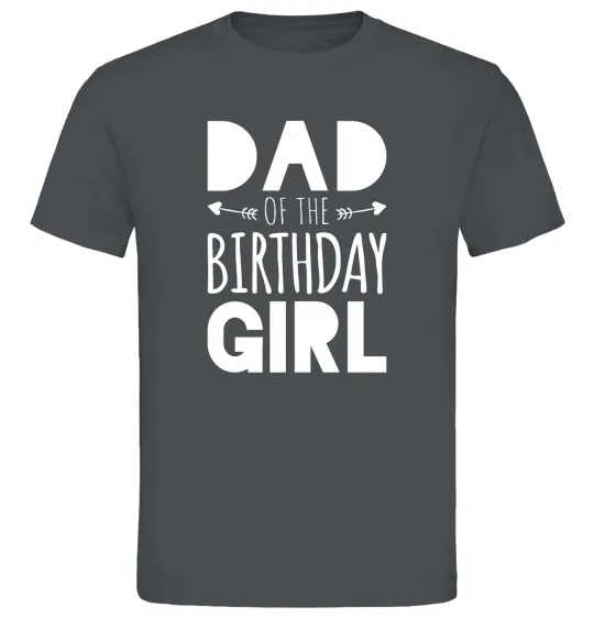 Мужская футболка Dad of the birthday girl Графит фото