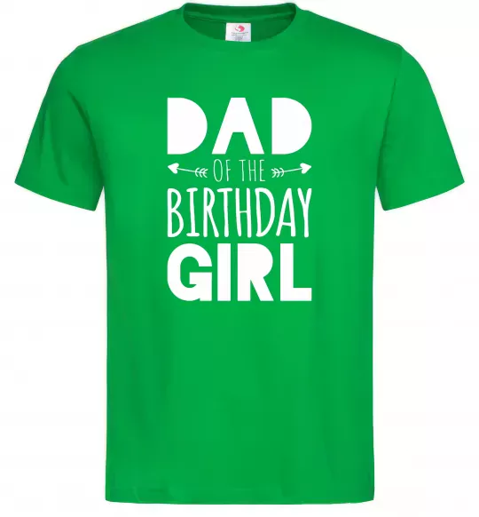 Мужская футболка Dad of the birthday girl Зеленый фото