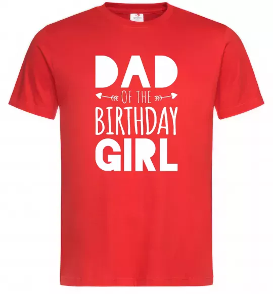 Мужская футболка Dad of the birthday girl Красный фото