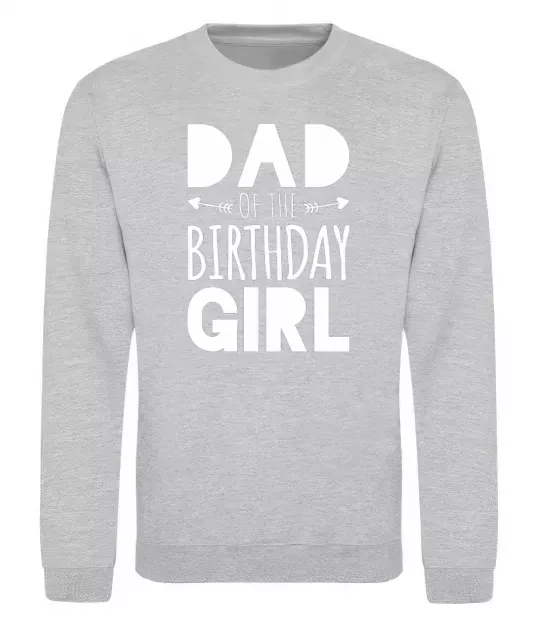 Свитшот Dad of the birthday girl Серый меланж фото