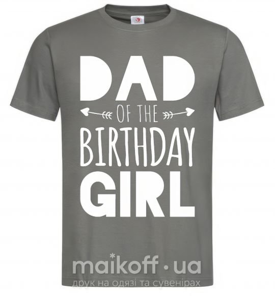 Чоловіча футболка Dad of the birthday girl Графіт фото