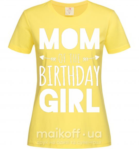 Женская футболка Mom of the birthday girl Лимонный фото
