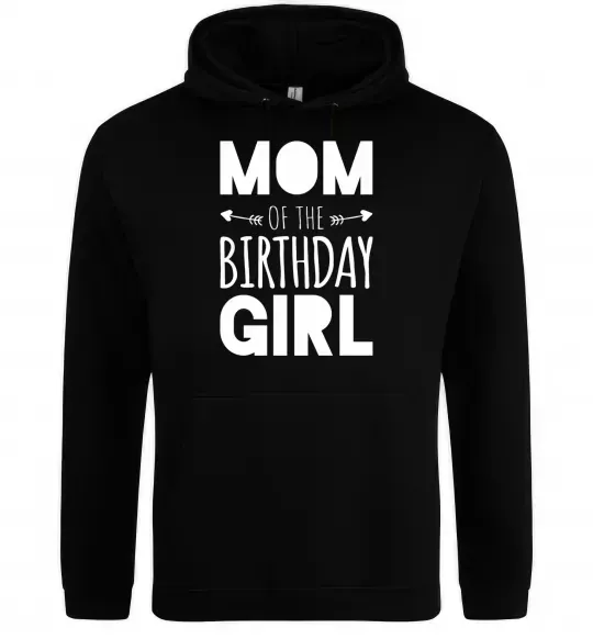 Женская толстовка (худи) Mom of the birthday girl Черный фото