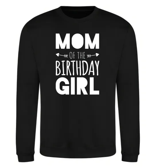 Свитшот Mom of the birthday girl Черный фото