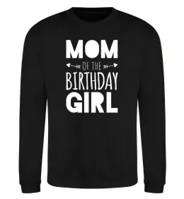 Світшот Mom of the birthday girl Чорний фото