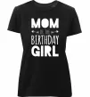 Женская премиум футболка Mom of the birthday girl Черный фото