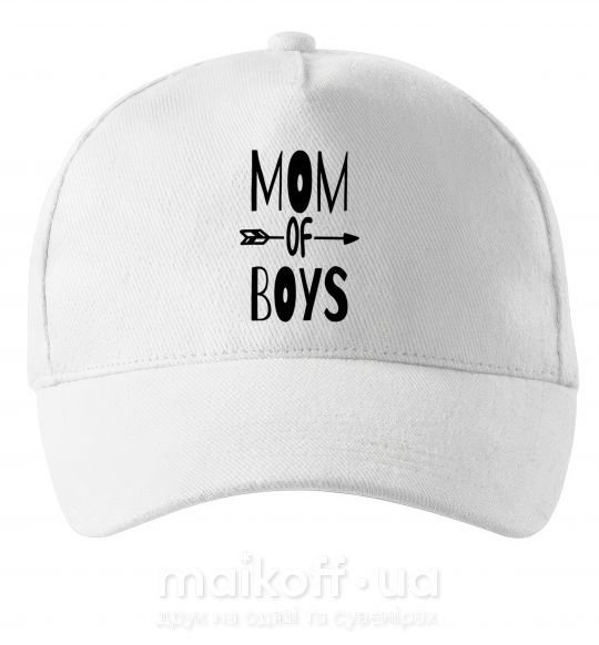 Кепка Mom of boys Білий фото