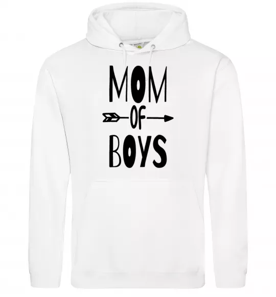 Жіноча толстовка (худі) Mom of boys Білий фото