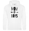 Жіноча толстовка (худі) Mom of boys Білий Жіноча толстовка (худі) Mom of boys Білий фото