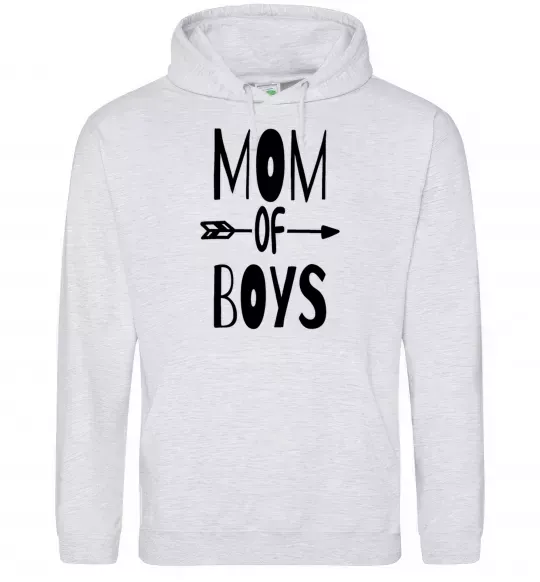 Жіноча толстовка (худі) Mom of boys Сірий меланж фото