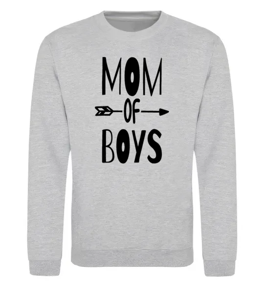 Світшот Mom of boys Сірий меланж фото