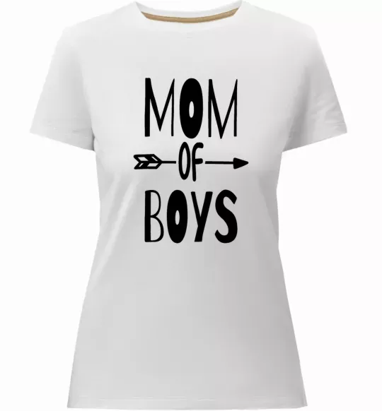 Жіноча преміум футболка Mom of boys Білий фото