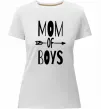 Жіноча преміум футболка Mom of boys Білий фото