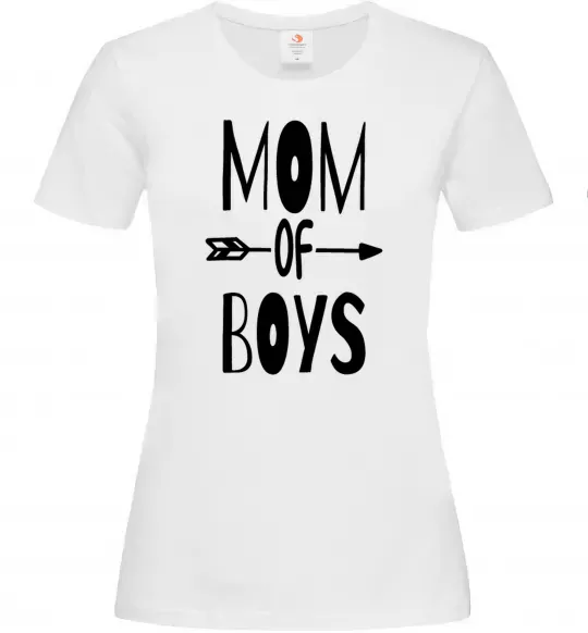Женская футболка Mom of boys Белый фото