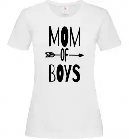 Женская футболка Mom of boys Белый фото