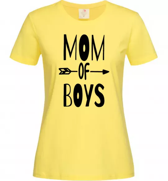 Женская футболка Mom of boys Лимонный фото