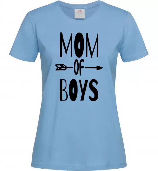Женская футболка Mom of boys Голубой фото