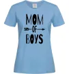 Женская футболка Mom of boys Голубой Женская футболка Mom of boys Голубой фото