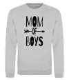 Свитшот Mom of boys Серый меланж фото