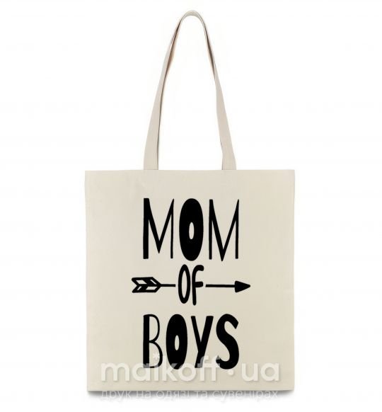 Эко-сумка Mom of boys Бежевый фото