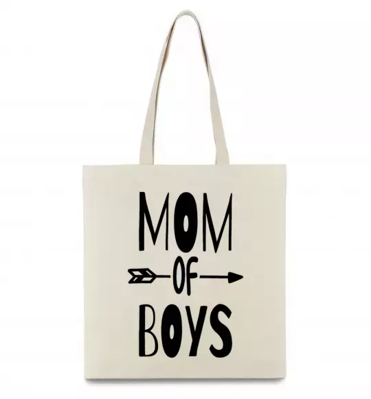 Эко-сумка Mom of boys Бежевый фото