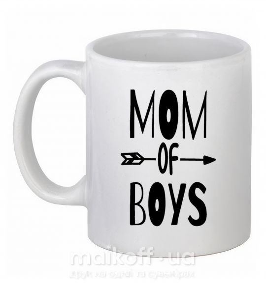 Чашка керамічна Mom of boys Білий фото