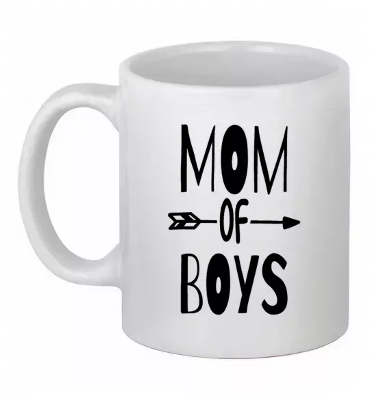 Чашка керамічна Mom of boys Білий фото