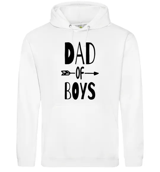 Мужская толстовка (худи) Dad of boys Белый фото