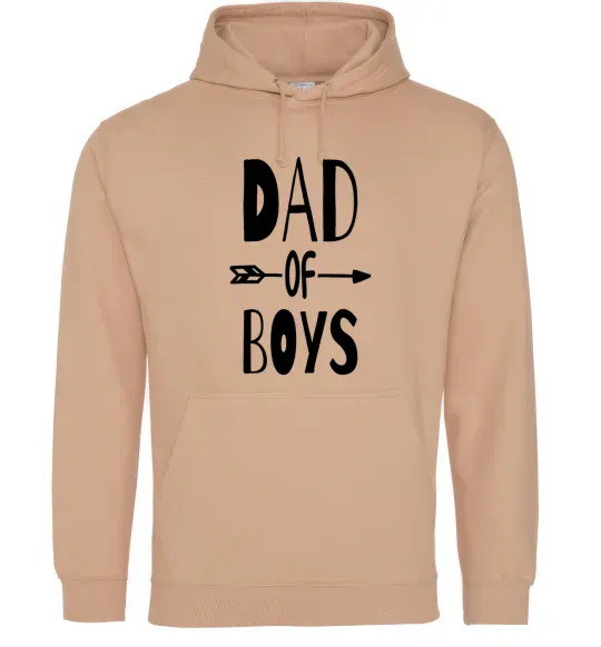 Мужская толстовка (худи) Dad of boys Песочный фото