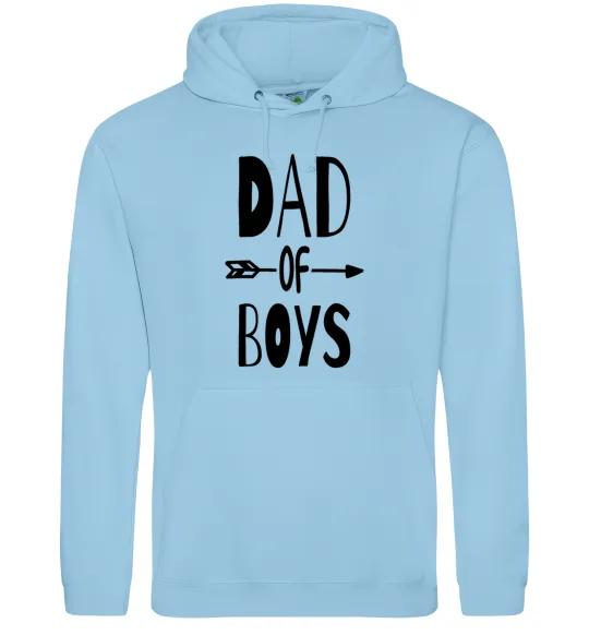 Мужская толстовка (худи) Dad of boys Голубой фото