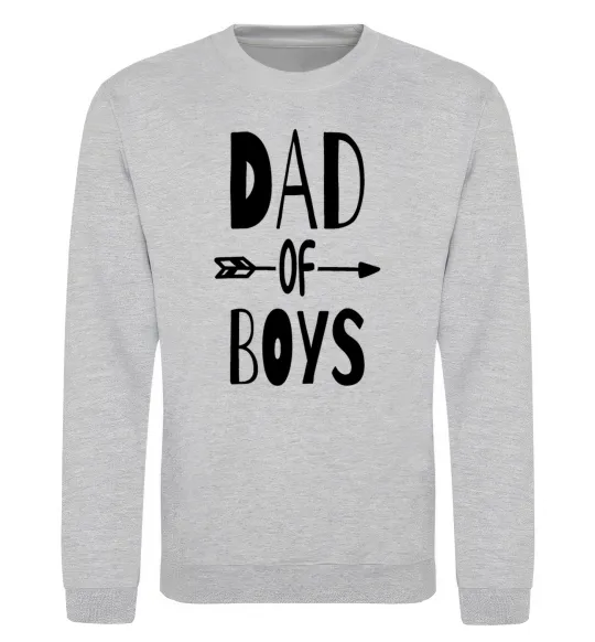 Світшот Dad of boys Сірий меланж фото