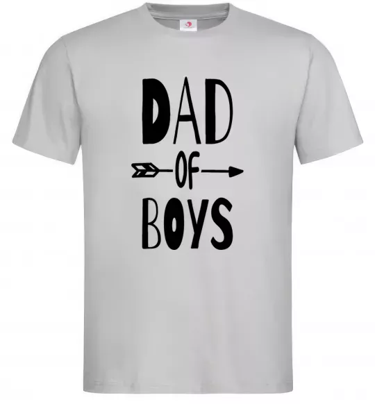 Мужская футболка Dad of boys Серый фото