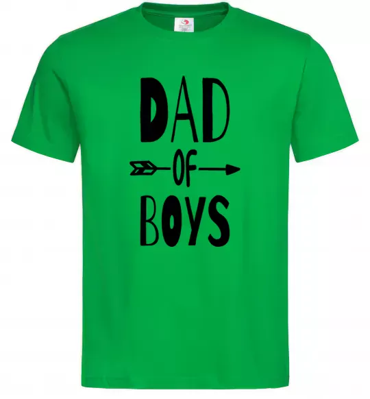 Мужская футболка Dad of boys Зеленый фото