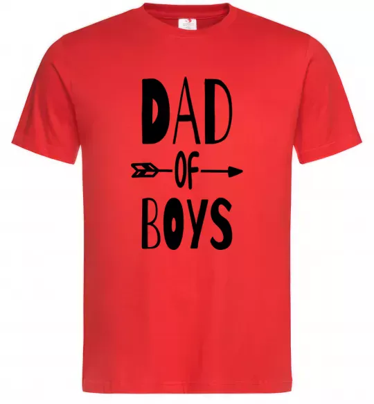 Мужская футболка Dad of boys Красный фото