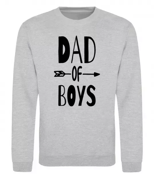 Світшот Dad of boys Сірий меланж фото