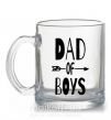 Чашка стеклянная Dad of boys Прозрачный фото