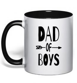 Чашка з кольоровою ручкою Dad of boys