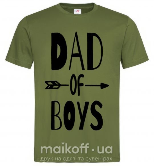 Чоловіча футболка Dad of boys Оливковий фото