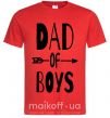 Мужская футболка Dad of boys Красный фото